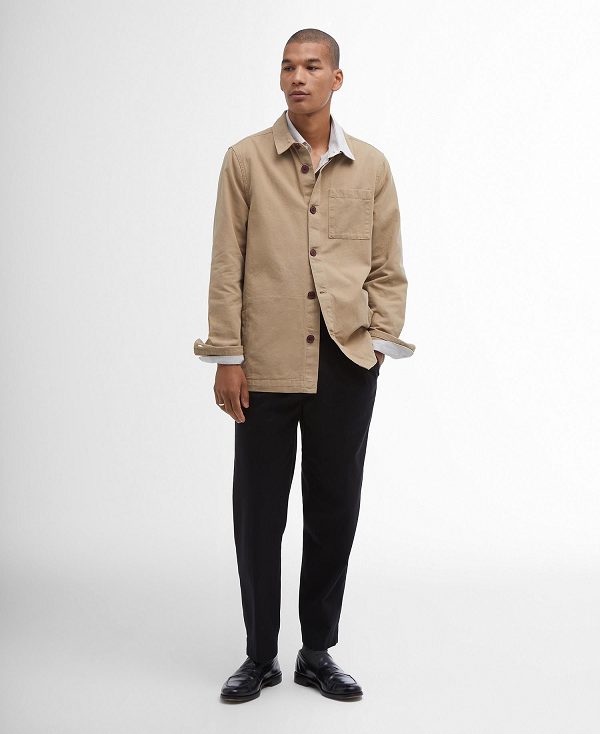 Barbour Washed Cotton Overshirt Brune | BABO87633