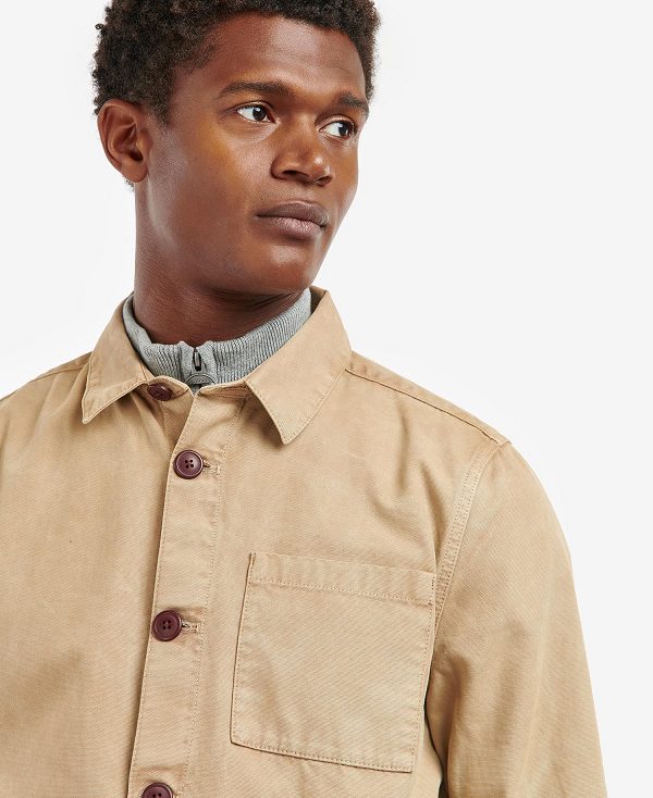 Barbour Washed Cotton Overshirt Brune | BABO87633