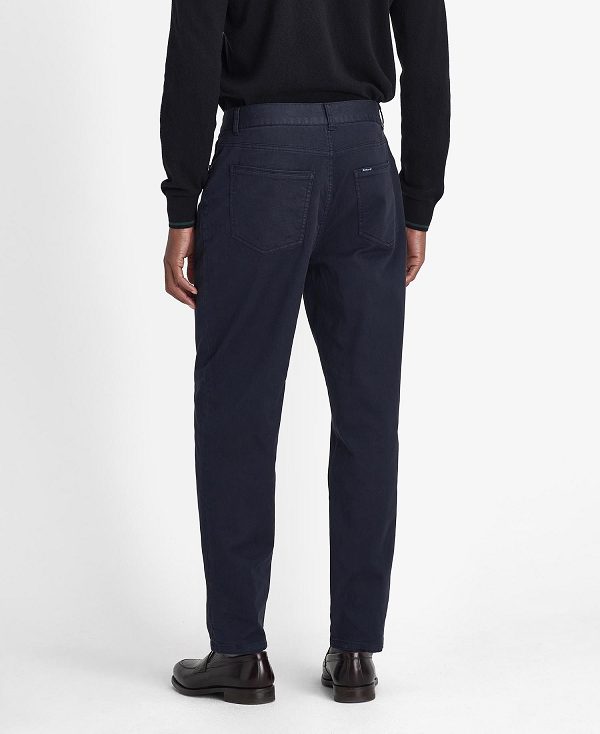 Barbour Washed Stretch Regular Trousers Mørkeblå | BABO88820