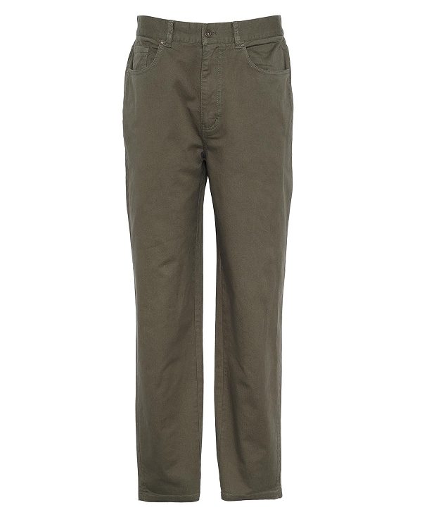 Barbour Washed Stretch Regular Trousers Grøn | BABO88829