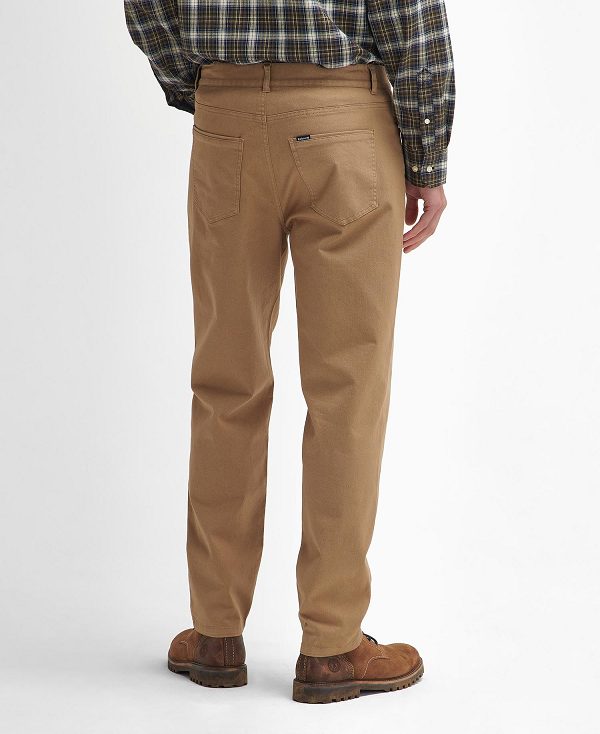 Barbour Washed Stretch Regular Trousers Brune | BABO88835