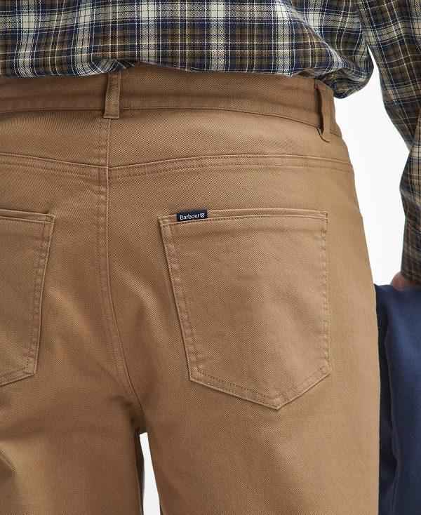 Barbour Washed Stretch Regular Trousers Brune | BABO88835