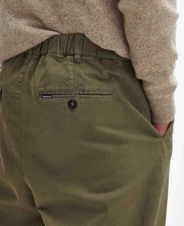 Barbour Washed Stretch Relaxed Trousers Grøn | BABO88837