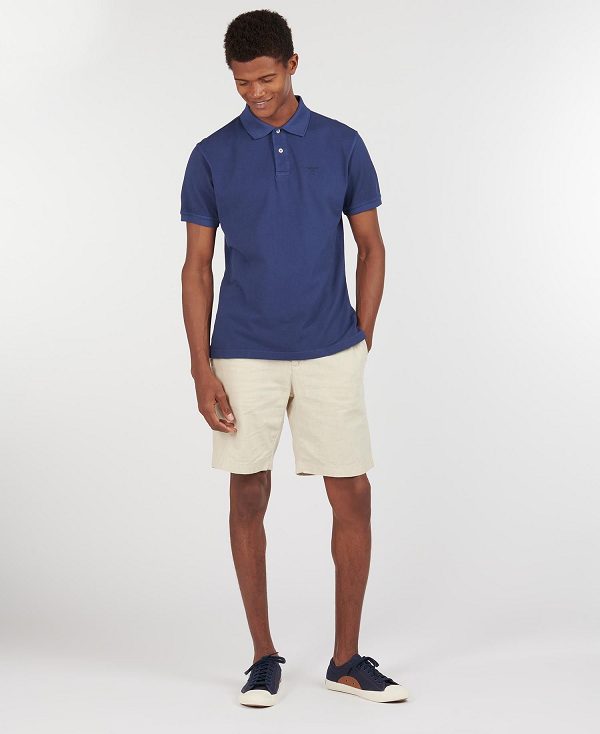 Barbour Washed-out Sports Polo Shirt Blå | BABO88037