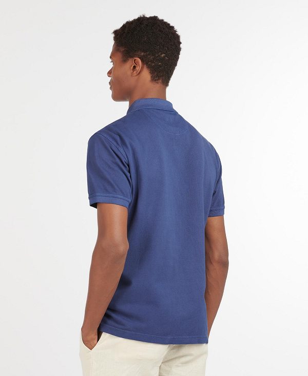 Barbour Washed-out Sports Polo Shirt Blå | BABO88037