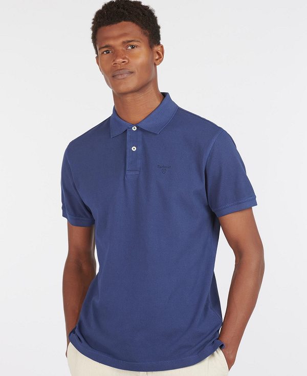 Barbour Washed-out Sports Polo Shirt Blå | BABO88037