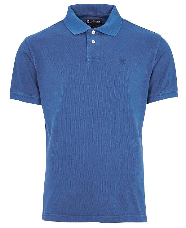 Barbour Washed-out Sports Polo Shirt Blå | BABO88039