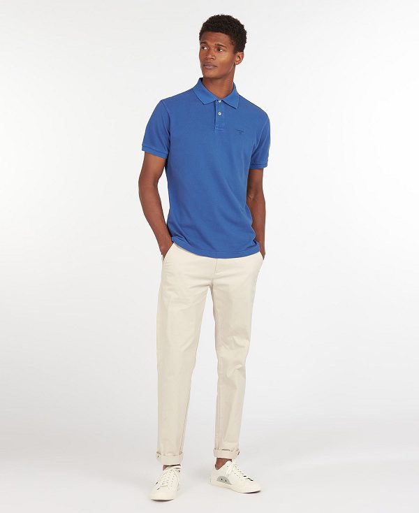 Barbour Washed-out Sports Polo Shirt Blå | BABO88039