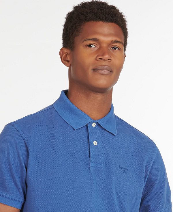 Barbour Washed-out Sports Polo Shirt Blå | BABO88039