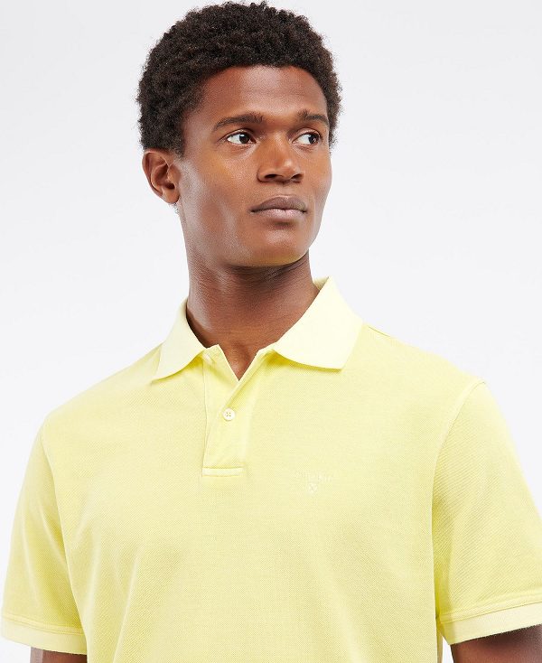 Barbour Washed-out Sports Polo Shirt Gul | BABO88040