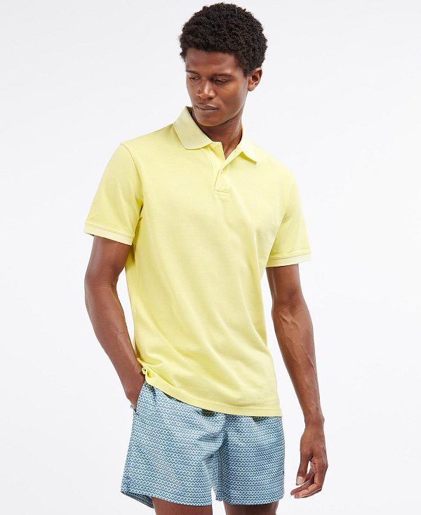 Barbour Washed-out Sports Polo Shirt Gul | BABO88040