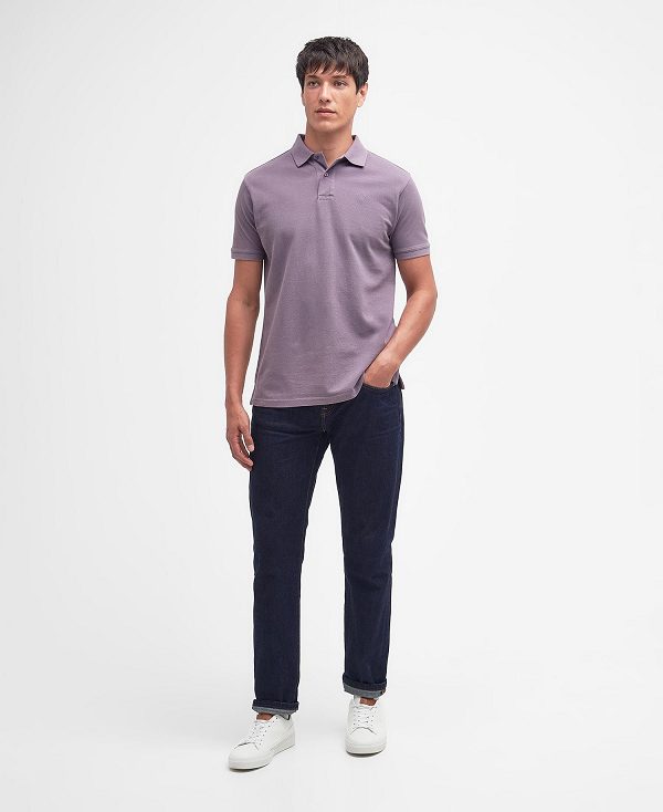 Barbour Washed-out Sports Polo Shirt Lilla | BABO88088