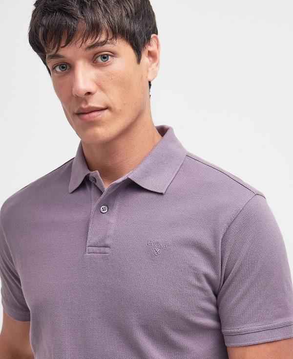 Barbour Washed-out Sports Polo Shirt Lilla | BABO88088