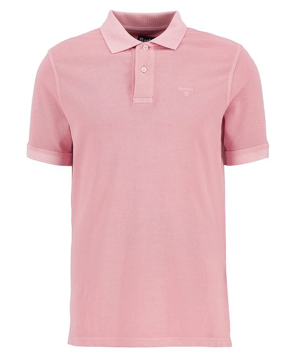 Barbour Washed-out Sports Polo Shirt Lyserød Lyseblå | BABO88042