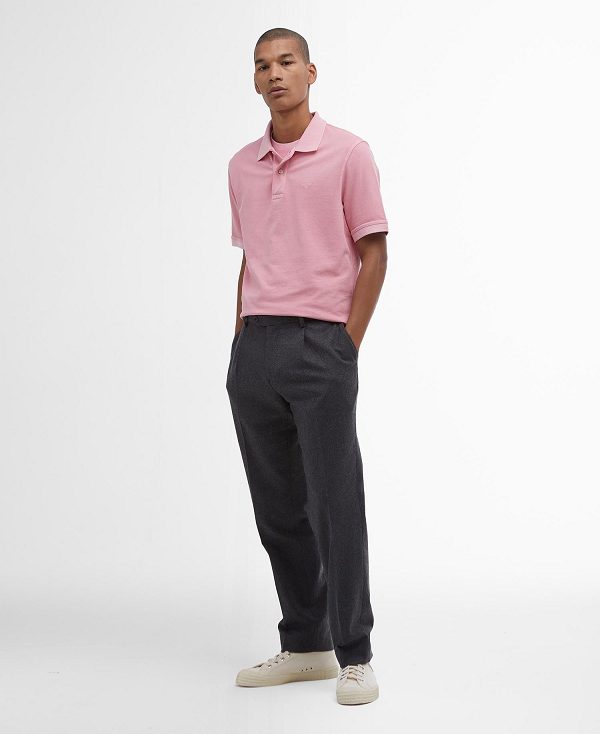 Barbour Washed-out Sports Polo Shirt Lyserød Lyseblå | BABO88042