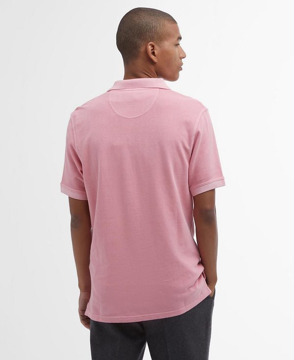 Barbour Washed-out Sports Polo Shirt Lyserød Lyseblå | BABO88042