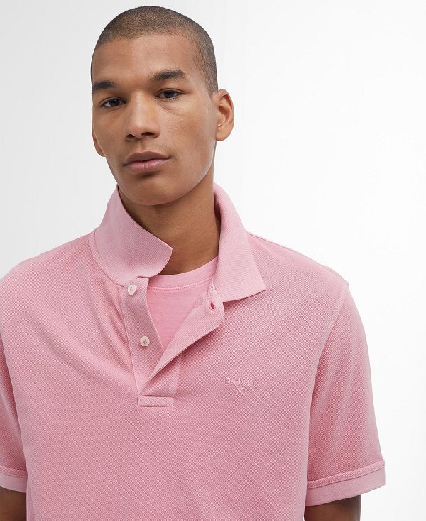 Barbour Washed-out Sports Polo Shirt Lyserød Lyseblå | BABO88042