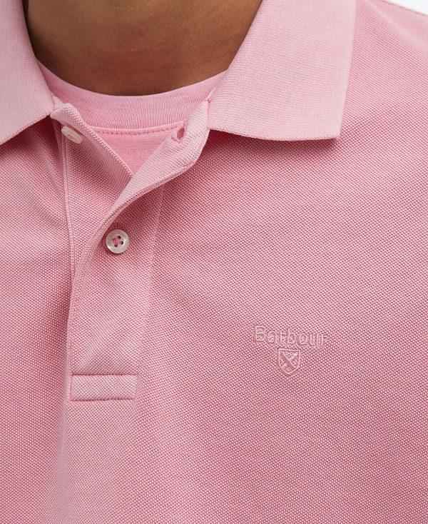 Barbour Washed-out Sports Polo Shirt Lyserød Lyseblå | BABO88042