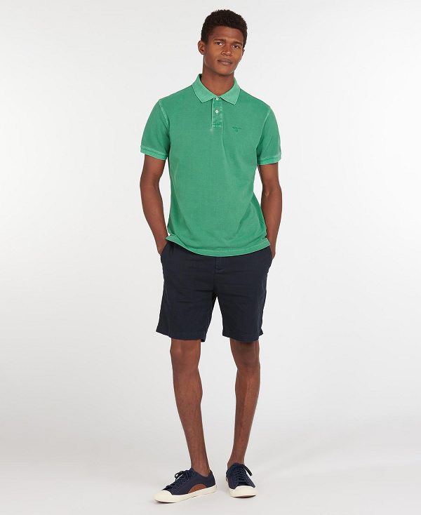 Barbour Washed-out Sports Polo Shirt Mørkeblå | BABO88035