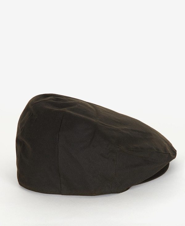 Barbour Wax Flat Cap Olivengrøn | BABO89014