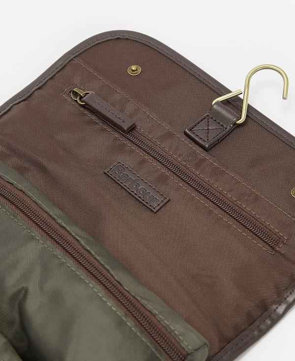 Barbour Wax Hanging Washbag Olivengrøn | BABO88934