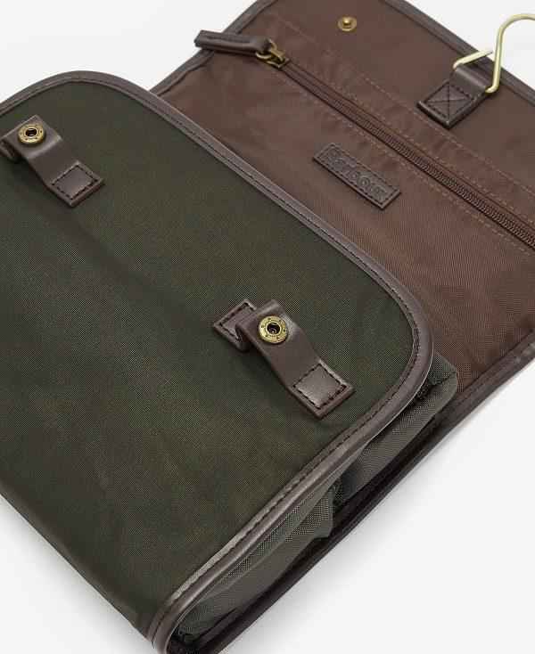 Barbour Wax Hanging Washbag Olivengrøn | BABO88934