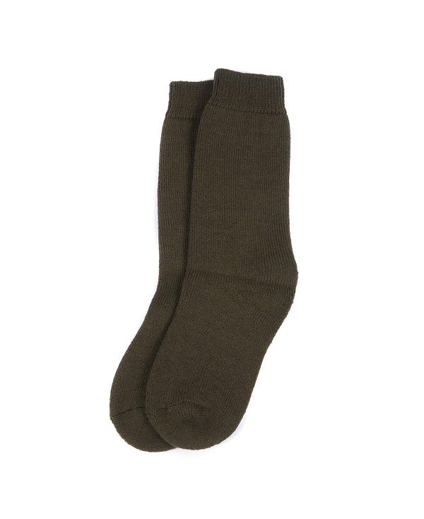 Barbour Wellington Calf Socks Olivengrøn Grøn | BABO89141