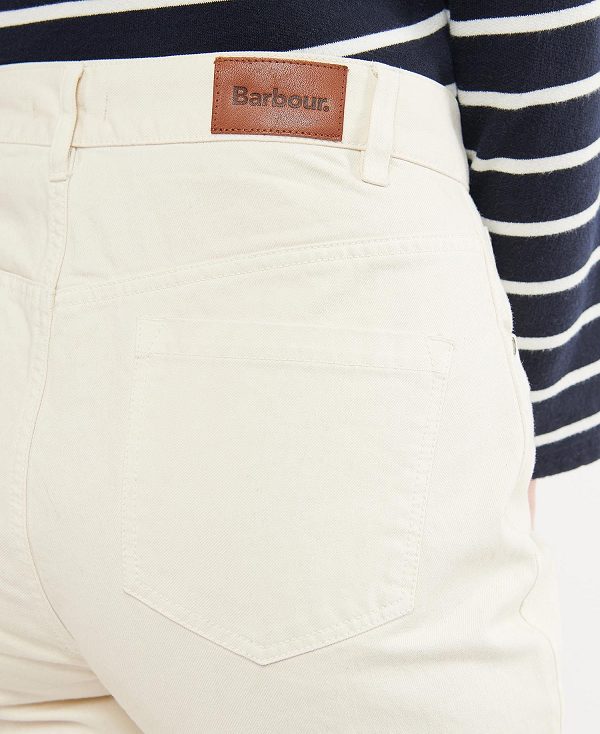 Barbour Westbury Barrel Leg Jeans Hvide | BABO89822