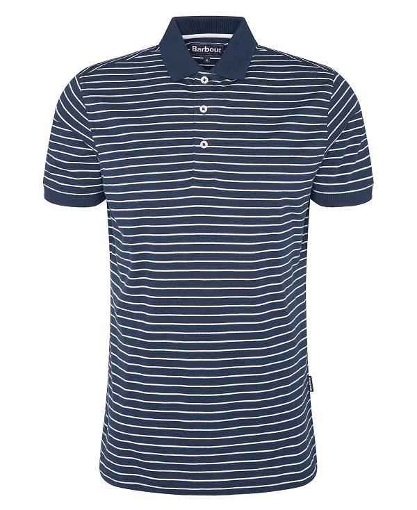 Barbour Westgate Striped Short-sleeved Polo Shirt Mørkeblå | BABO88171