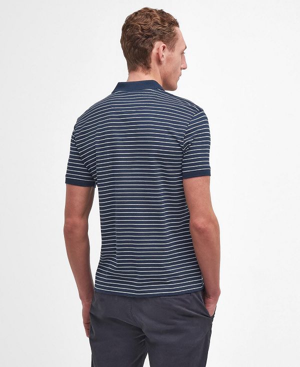 Barbour Westgate Striped Short-sleeved Polo Shirt Mørkeblå | BABO88171