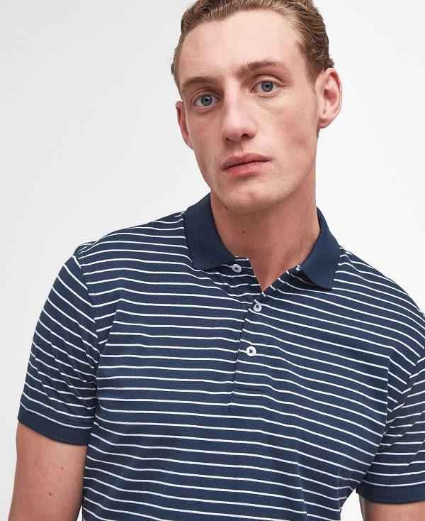 Barbour Westgate Striped Short-sleeved Polo Shirt Mørkeblå | BABO88171