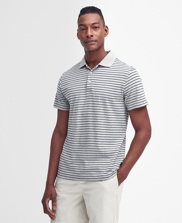 Barbour Westgate Striped Short-sleeved Polo Shirt Grå | BABO88172