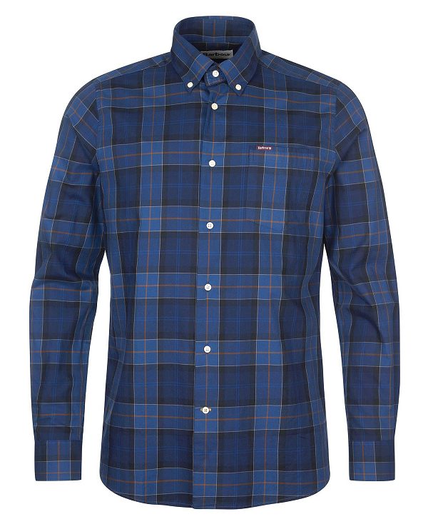 Barbour Wetheram Tailored Fit Shirt Mørkeblå | BABO87844