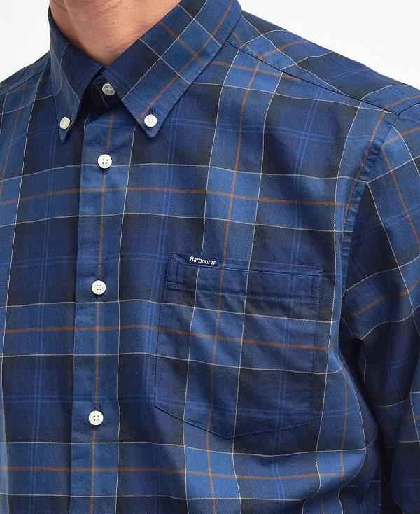 Barbour Wetheram Tailored Fit Shirt Mørkeblå | BABO87844