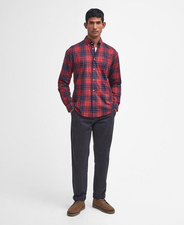 Barbour Wetheram Tailored Fit Shirt Rød | BABO87849