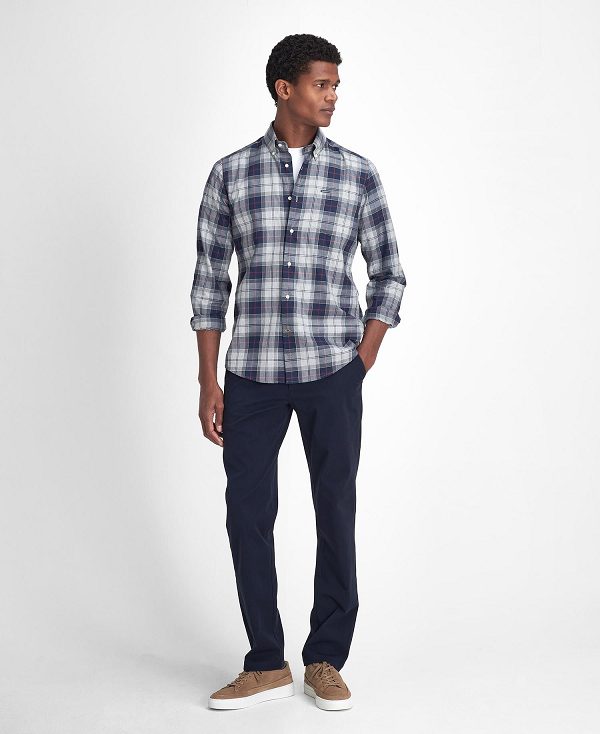 Barbour Wetheram Tailored Long-sleeved Shirt Blå | BABO87845