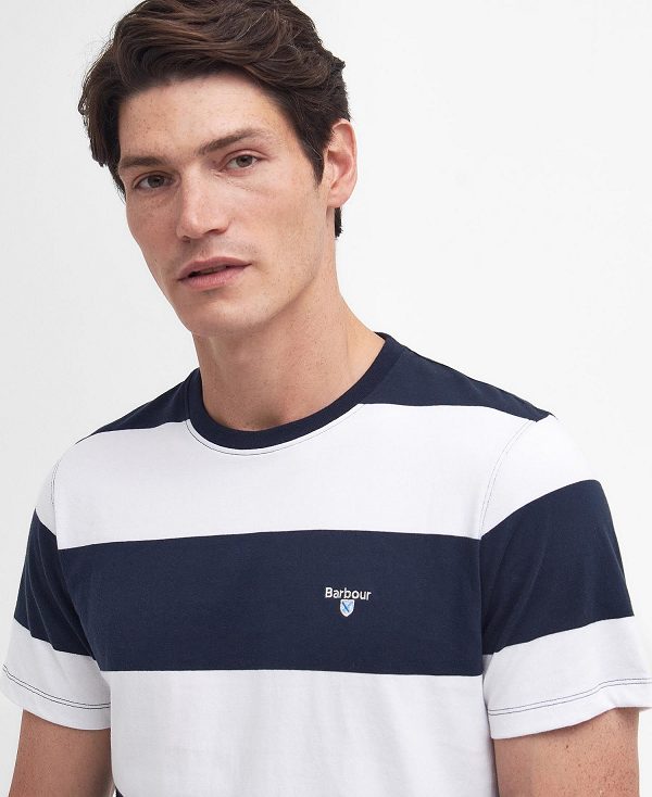 Barbour Whalton Striped T-shirt Mørkeblå | BABO88308