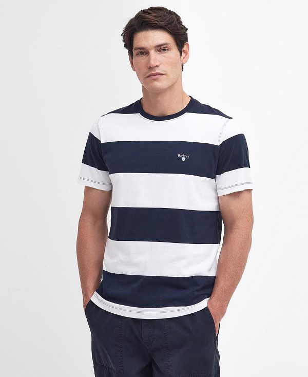 Barbour Whalton Striped T-shirt Mørkeblå | BABO88308