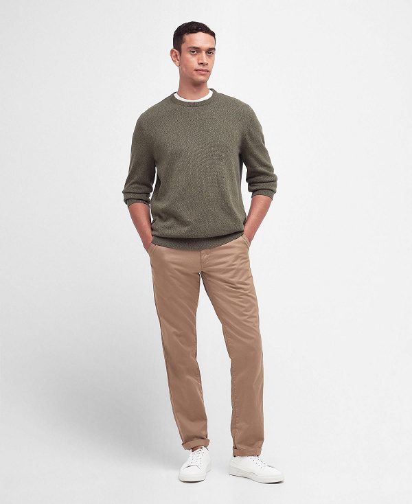 Barbour Whitfield Crew Neck Jumper Olivengrøn | BABO88612