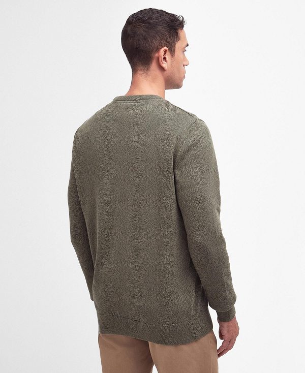 Barbour Whitfield Crew Neck Jumper Olivengrøn | BABO88612