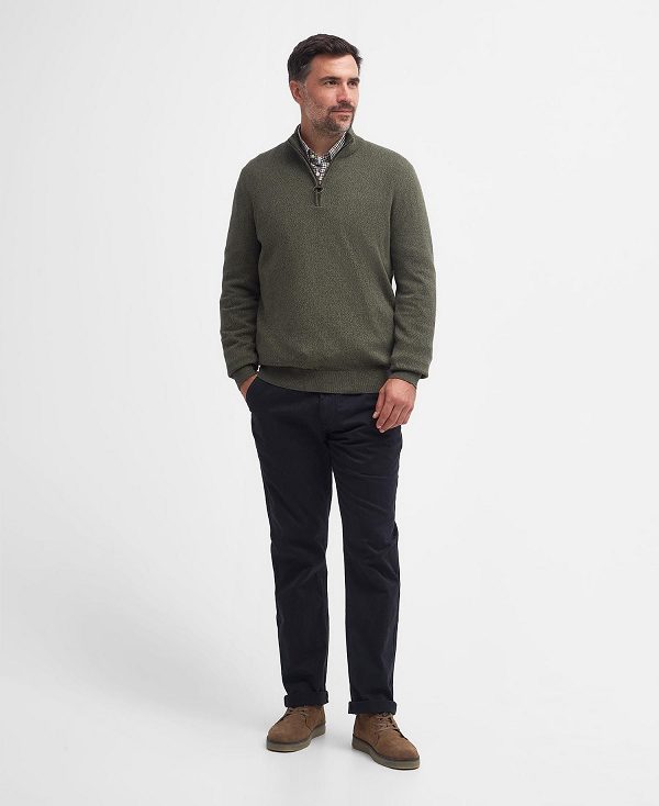 Barbour Whitfield Half-zip Jumper Olivengrøn | BABO88609