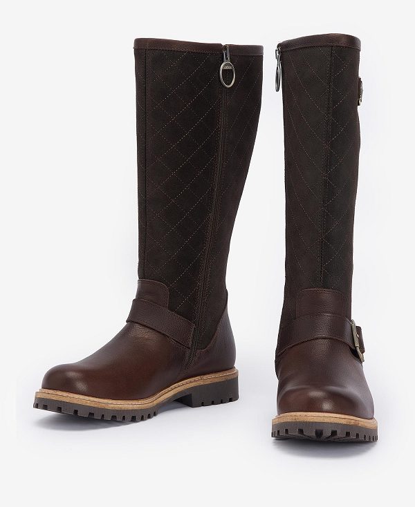 Barbour Willow Knee-high Boots Mørkebrune | BABO89871