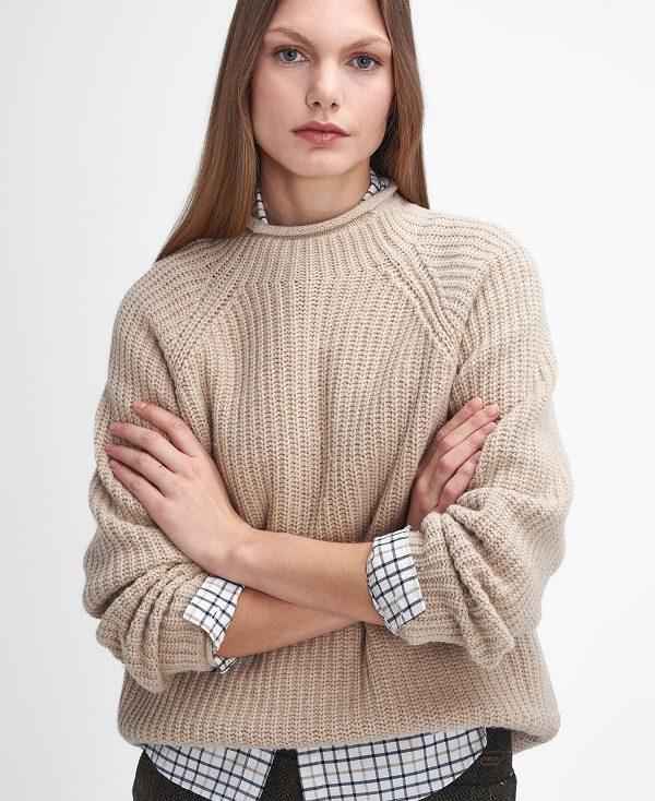 Barbour Willows High-neck Jumper Beige | BABO89726