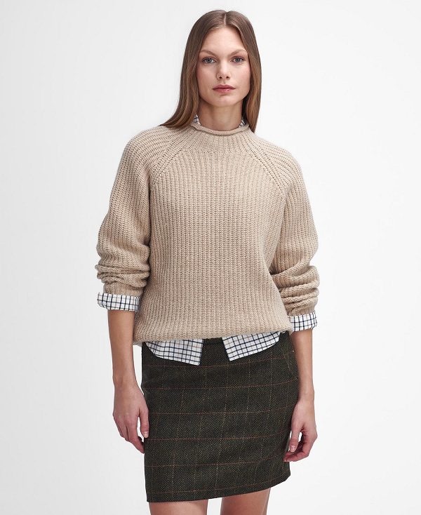 Barbour Willows High-neck Jumper Beige | BABO89726