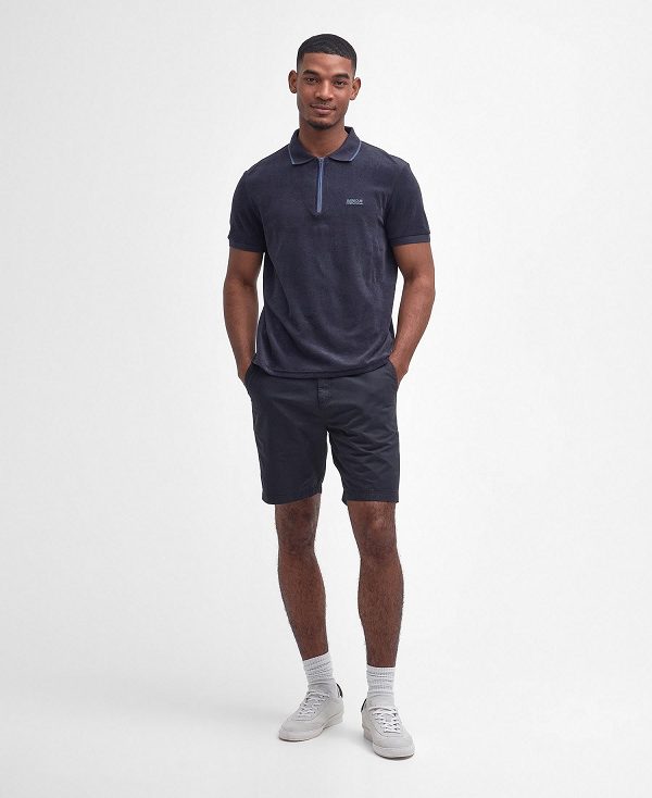 Barbour Wilton Terry Short-sleeved Polo Shirt Mørkeblå | BABO88184