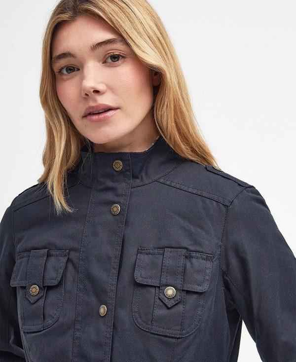 Barbour Winter Defence Wax Jacket Mørkeblå | BABO89239