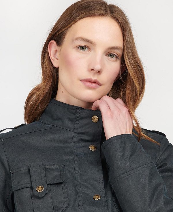 Barbour Winter Defence Wax Jacket Mørkeblå | BABO89239