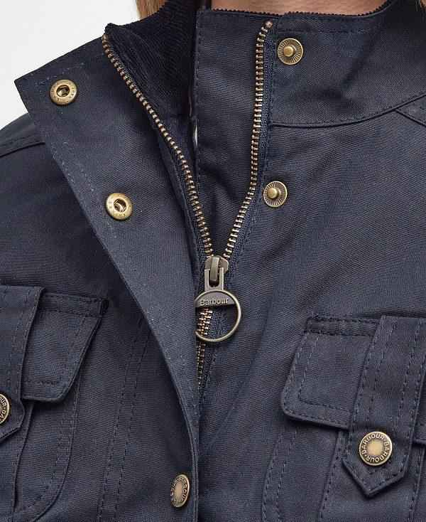 Barbour Winter Defence Wax Jacket Mørkeblå | BABO89239