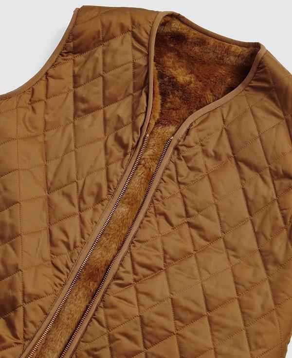 Barbour Women'S Reversible Faux-fur Gilet Guld | BABO89468