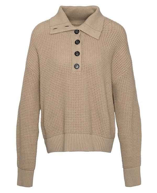 Barbour Woodside Half-button Jumper Olivengrøn | BABO89754